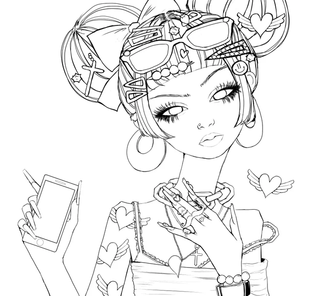 line art done 😗 should be finished by tonight! 💗 