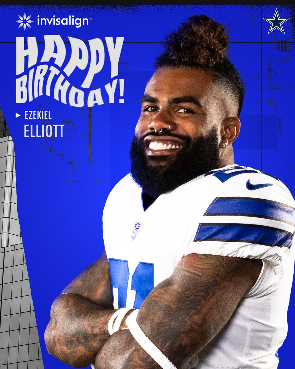 HBD <a href="/EzekielElliott/">Ezekiel Elliott</a>! 🎂

#DallasCowboys 
<a href="/Invisalign/">Invisalign</a> 
#FeedZeke