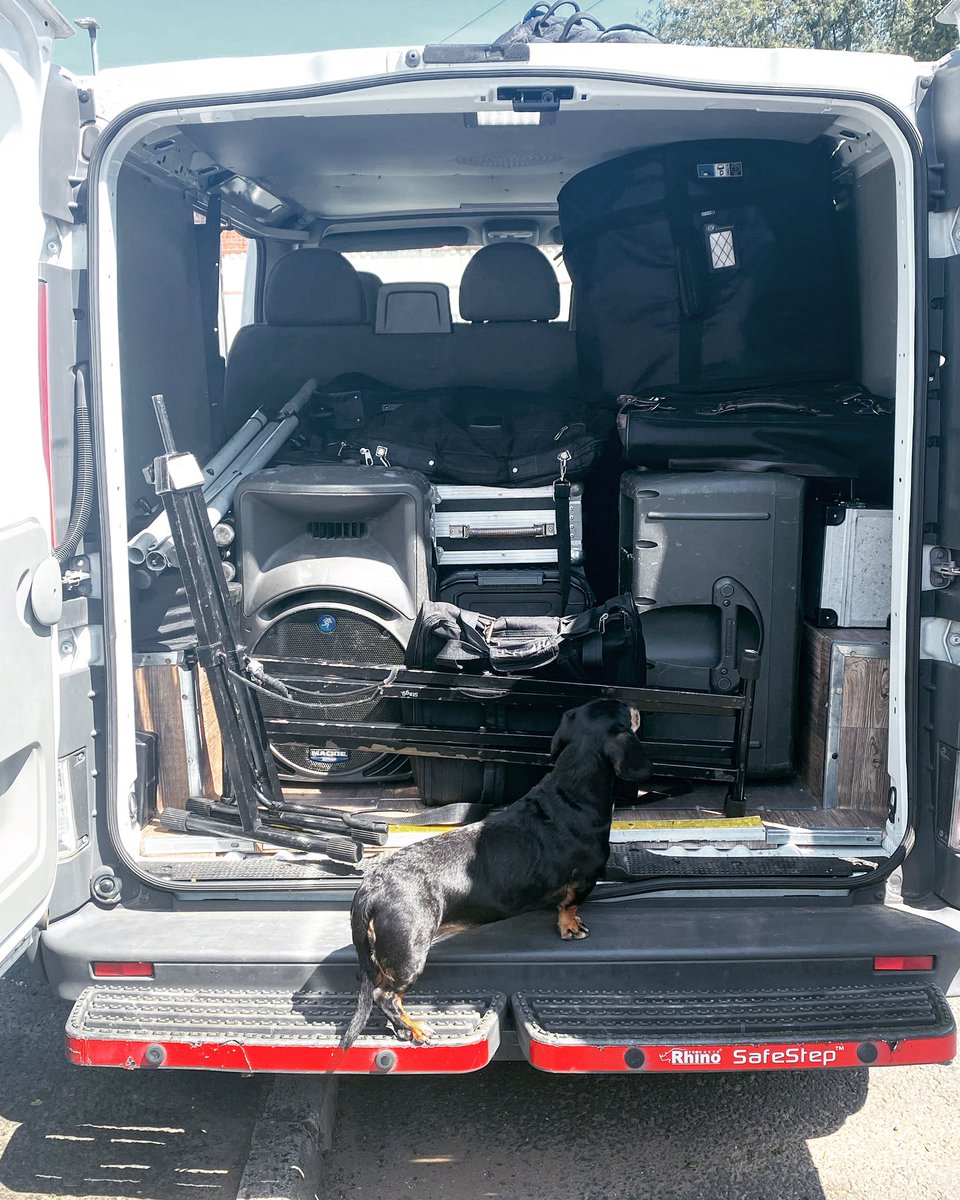 swingcommanders's tweet photo. Pip the sausage dog inspects our van pack before we head down to LONDON for tonight’s gig at @pizzaexpresslive - The Pheasantry! 
#swingcommanders #pizzaexpresslive #jazzclubgig #thepheasantryatpizzaexpress #vanlife #dogroadie #vaninspection #sausagedogsofinstagram https://t.co/6e80OSszA9
