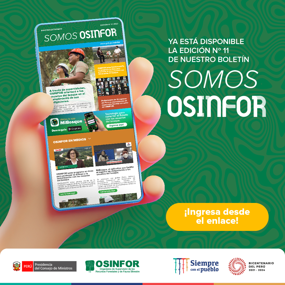 OsinforPeru's tweet photo. 📣 🙌 ¡Ya está disponible la edición n°11 de #SomosOSINFOR! ➡️ https://t.co/UV7iByyciO
Ingresa a nuestro boletín institucional y conoce las #noticias más importantes sobre el #OSINFOR. https://t.co/h5jO3KZvAC