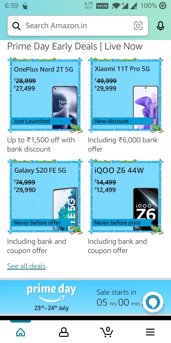 Hey @GyanTherapy 
Do u think S20 FE at 24500/- (Exchange with OnePlus5t 8gb at 5600/-)  is gud deal. I know it is a year and 3-4 months old but confused. Didn't liked Nothing and 6A went too expensive. I would've consider it if they gave 8gb at 44k.
Also any idea of S21FE deals?