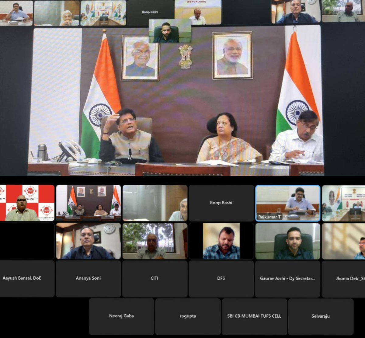 Mr. Pratik Bachkaniwala – Chairman, and Mr. Sachin Kumar - Executive Director, #TMMA (I), attended 7th IMSC meeting chaired by HMoT Mr. Piyush Goyal, and co-chaired by HMoST Mrs. Darshana Jardosh on 22nd July 2022 via Video Conferencing, on the TUF Scheme.