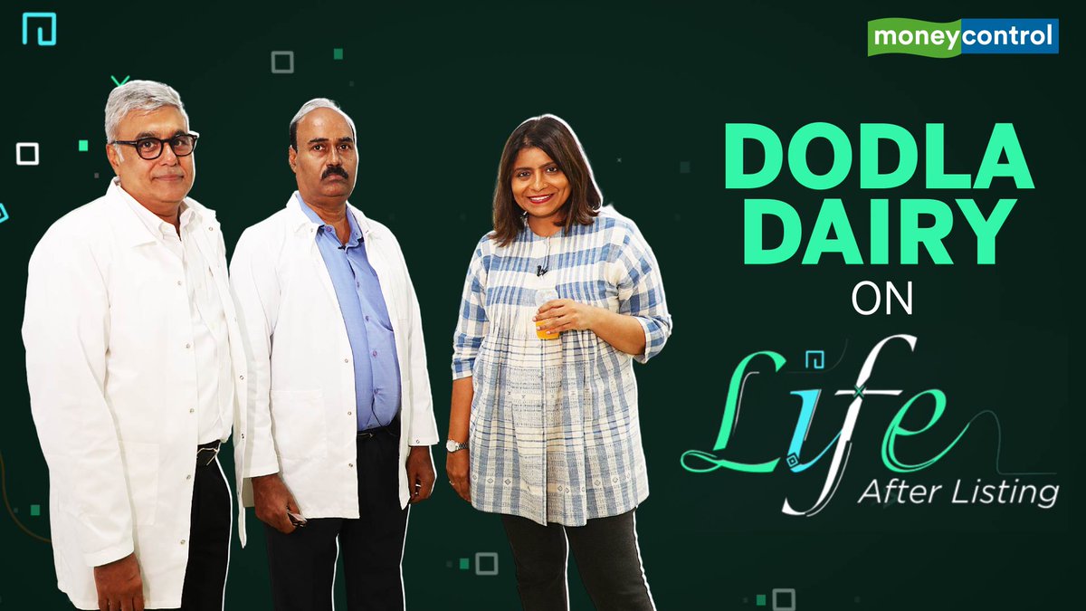moneycontrolcom's tweet photo. It took 25 years for #DodlaDairy to get to over 2000 crores in revenues, but after the IPO last year, it's setting new goals for growth.
⚡️Catch MD, #DodlaSunilReddy & CEO #BVKReddy as they take Anuradha SenGupta through their plans on #LifeafterListing.
https://t.co/SBpXFjAwCN https://t.co/SE77dqAZog