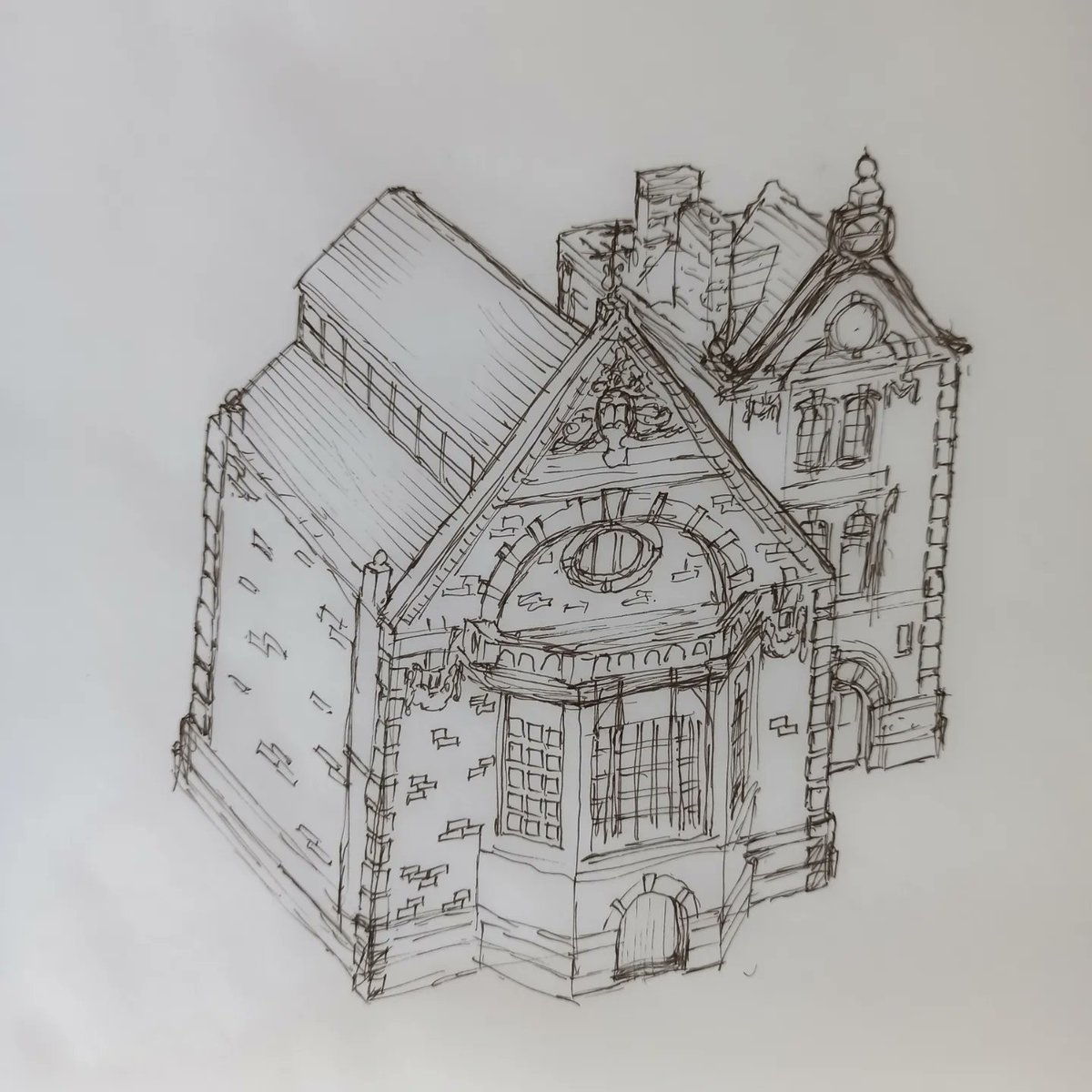 jogbrogzin's tweet photo. Some very sketchy sketches of some buildings on the Old Kent Road (a library, a church and some residential gardens). Looking forward to inking them fully with a little more care.
#oldkentroad
#historicbuildings
#oldbuildings #buildingsketch #buildingdrawing #rpgmaps #rpg #dnd https://t.co/39PRnMXrjd