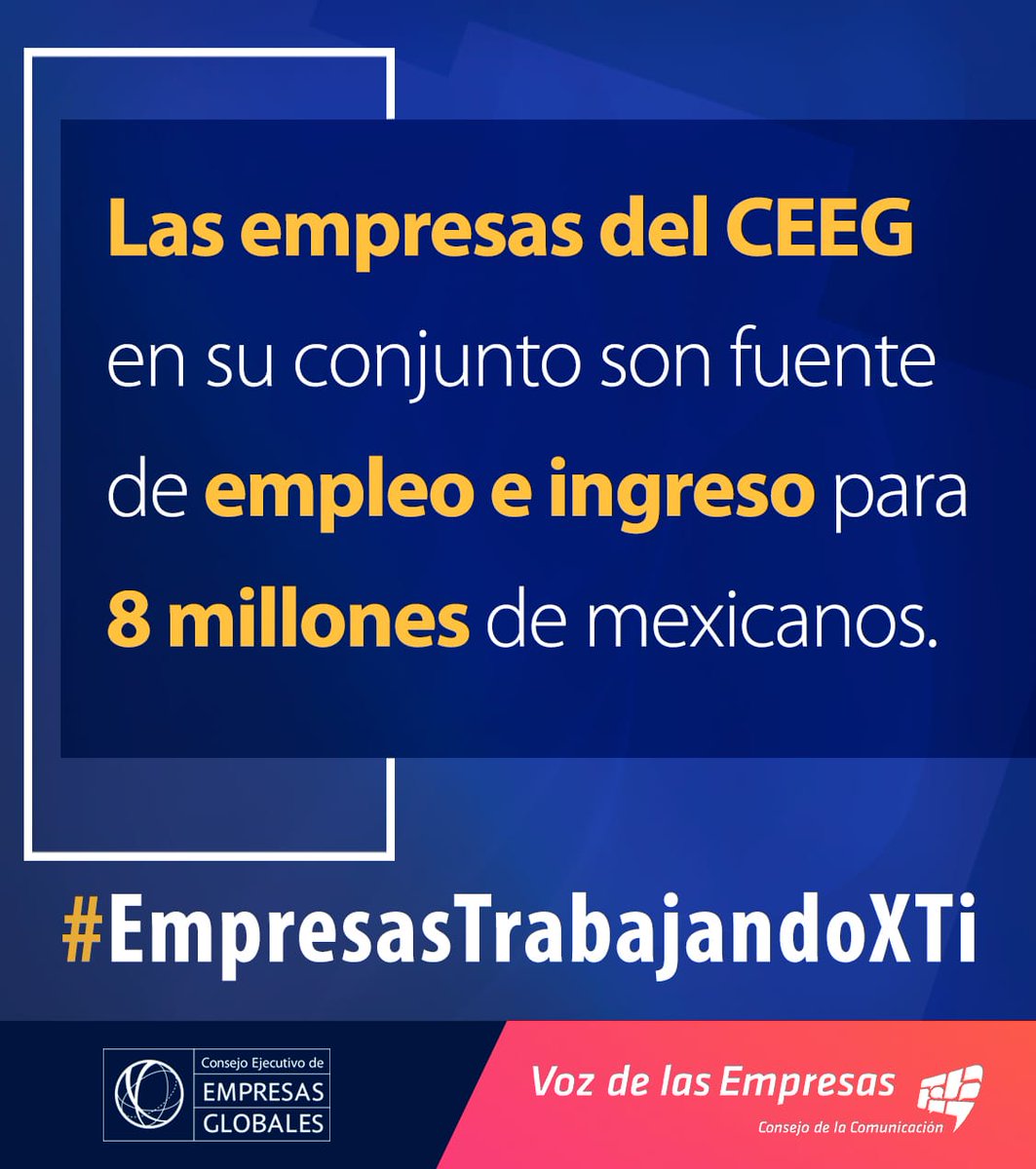 emglobales's tweet photo. #OrgulloCEEG | Las #empresasglobales que integran el #CEEG son fuente de oportunidades y desarrollo para millones de mexicanos. #EmpresasTrabajandoXTi https://t.co/fNWeJ8Ha0X