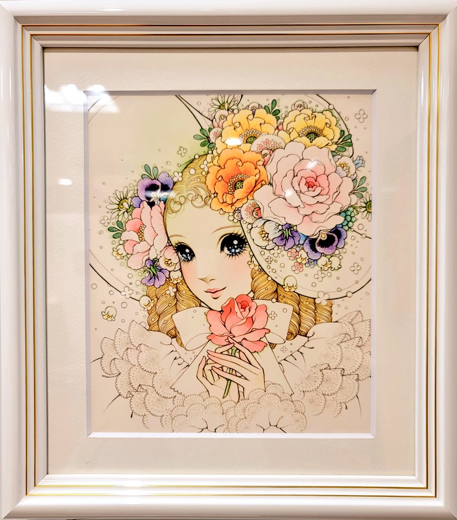 ロープハンドルクリアバッグ『花帽子の少女』（グッズセット付