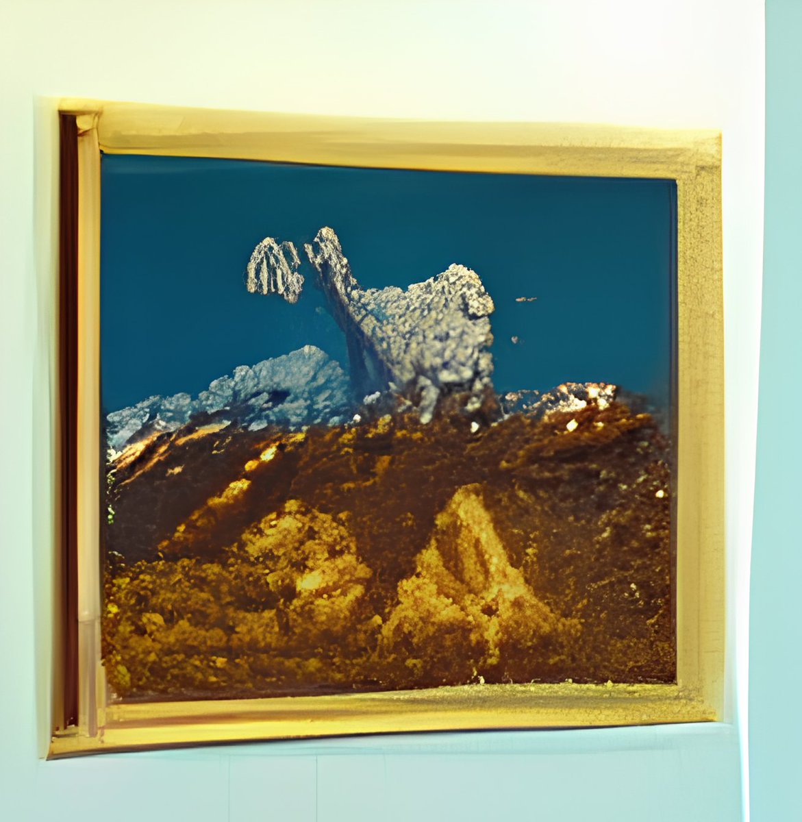 Merzmensch's tweet photo. And just because why not, I AI-upscaled that image on the wall - created by dream within a dream of AI. This is it. #stablediffusion #swinir https://t.co/jeTlYhTcjF