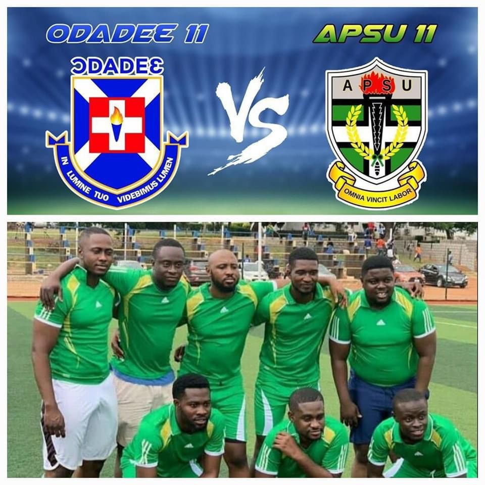 APSU2O11's tweet photo. ⚽️ APSU '11 vrs  ƆDADEƐ '11
🗓️Saturday, 30th July 2022
📍Presec, Legon Astro Turf
⏰6pm 

👑 Other games include:Tug of War, FIFA and Table tennis.  

🟢 Open to ALL year groups! so come show some love and support.🥳🥳🥳🥳
#apsu #Ghana #presec #football #legon https://t.co/qr1r4ZNBtX
