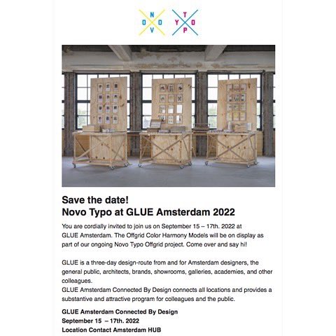 NovoTypo's tweet photo. Do you want us to keep you posted about new releases or invitations for launches and presentations?
Subscribe to the newsletter and we keep you up-to-date!
No spam!

#novotypooffgrid #novotypo #typeandcolor #typography
#amsterdam https://t.co/yXkkjKRWiv