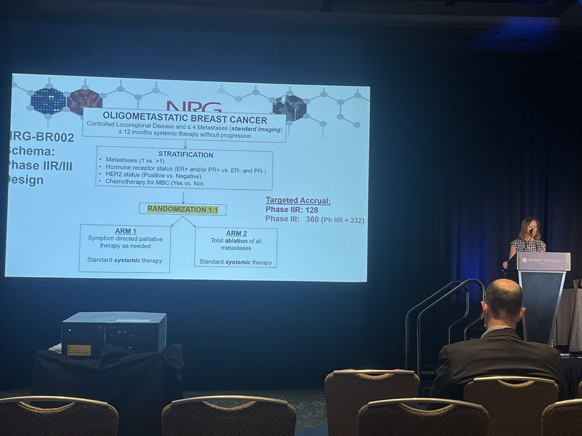 A_CT_SimMDJD's tweet photo. Next up: disease site reports!
Breast #bcsm: BR002 - no diff in mPFS with ablation
BR007 (DEBRA) accruing
BR008 RT de-escalation in HER2+ pts
#NRG2022 https://t.co/Y0ZMzL0kIX