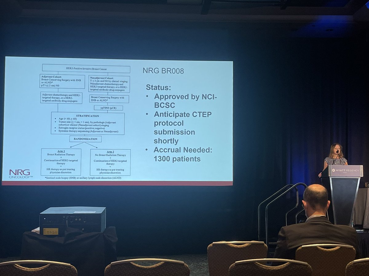 A_CT_SimMDJD's tweet photo. Next up: disease site reports!
Breast #bcsm: BR002 - no diff in mPFS with ablation
BR007 (DEBRA) accruing
BR008 RT de-escalation in HER2+ pts
#NRG2022 https://t.co/Y0ZMzL0kIX