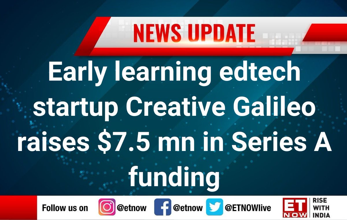 Early learning #edtech #startup <a href="/CreativeGalileo/">Creative Galileo</a> raises $7.5 mn in Series A funding

#CreativeGalileo #startups