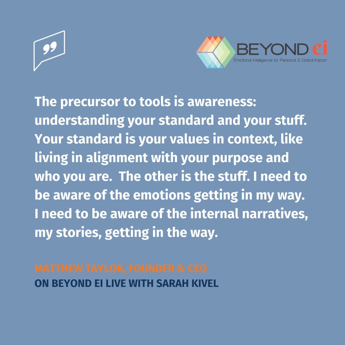 Learn more from Matthew Taylor's interview with Sarah Kivel on <a href="/Beyond_Ei/">Beyond EI</a>  Live!

youtube.com/watch?v=HezoZb…