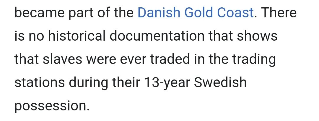 warneflo's tweet photo. @IAMLENAYE @lostinhist0ry From your own source. There's absolutely no historical proof that Sweden ever engaged in the african slave trade themselves. So why you come to this post that's not even about slavery to spew lies is marvellous https://t.co/av0x9Qhzcz