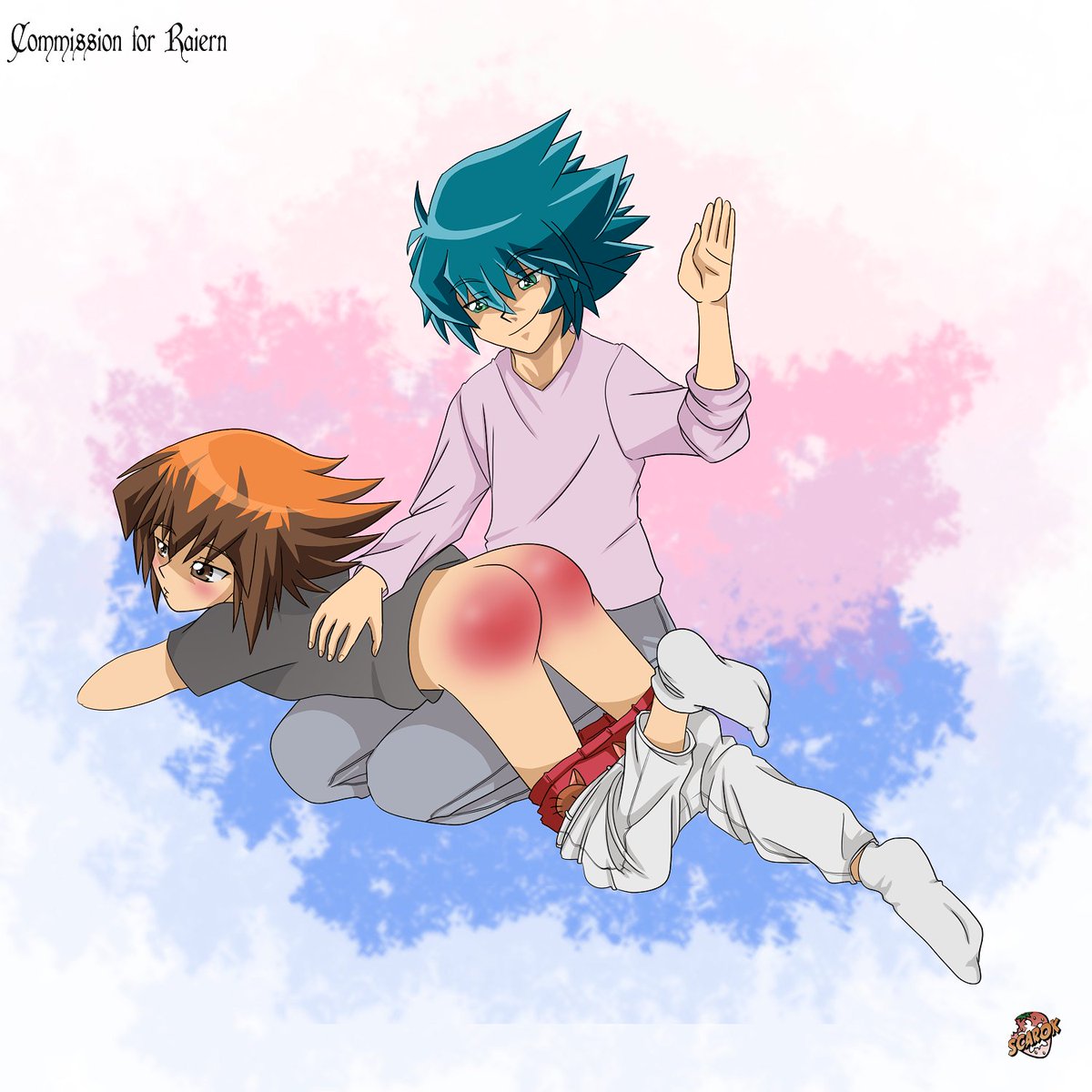 Raiern88's tweet photo. A commission of mine. Art by @vscarok1
, shared with his permission. https://t.co/4UB14fvPX3

Jaden and Jesse spanking from Yu-Gi-Oh GX

遊戯王GXのお尻ペンペン依頼絵
遊城十代お尻ペンペン
ヨハン・アンデルセンお尻ペンペン
#お尻ペンペン #spirishipping #ヨハ十 https://t.co/4ivMbqlLQR