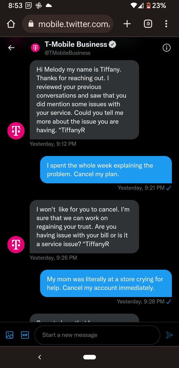 harmonizing__'s tweet photo. DAY TWO OF TRYING TO CLOSE MY @TMobile ACCOUNT. #TMOBILE #Monopoly #SCAM #FRAUD #FUCKCAPITALISM  #CorporatePlutocracy #HELP #sos #support #Petition to let me leave!!!! Has anyone successfully left T-Mobile, if so, HOW!? https://t.co/wLG46sFrac