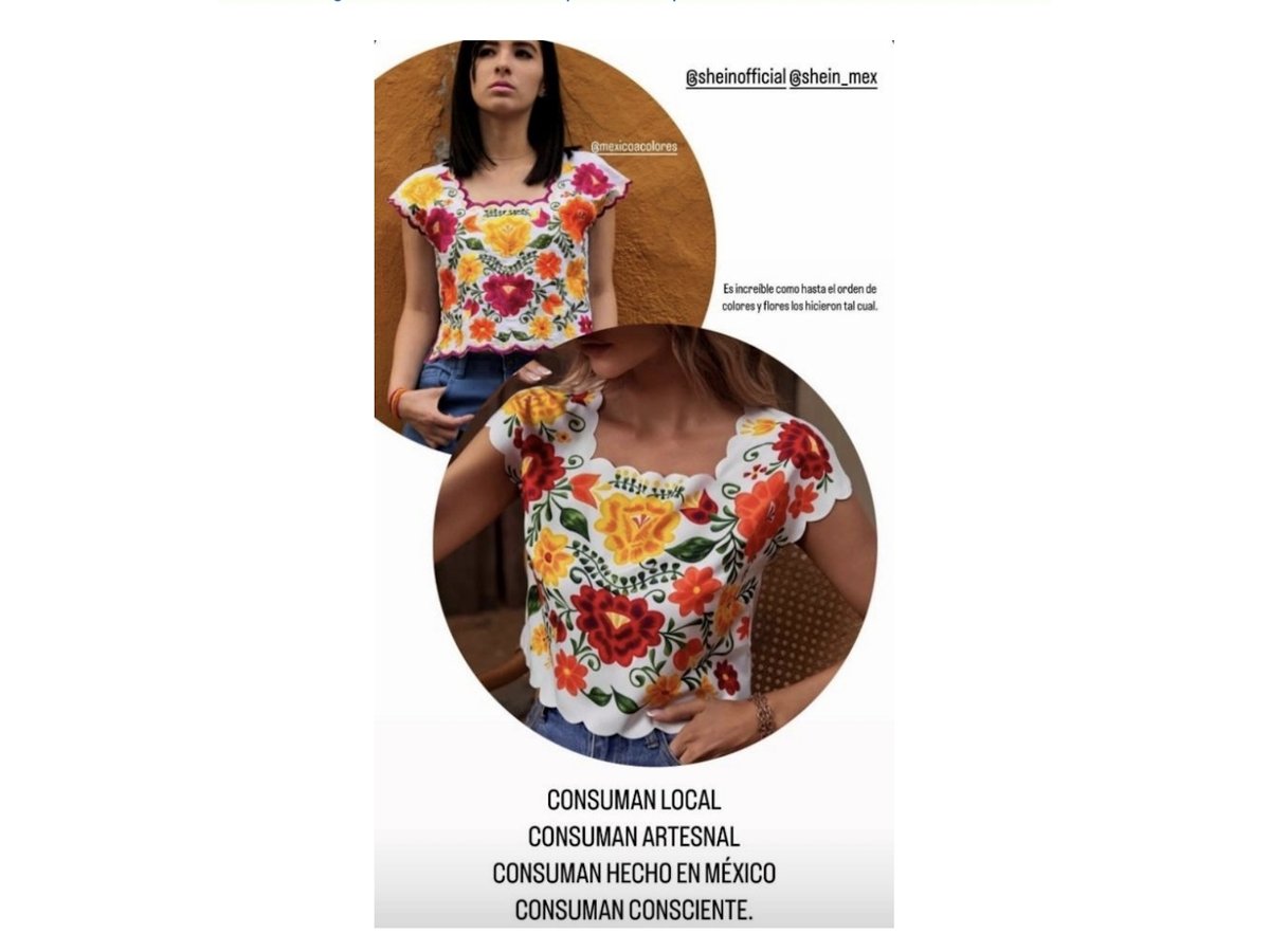 lajornadaonline's tweet photo. #Shein retira blusa con bordados idéntica a una pieza diseñada por mujeres #mayas

La @cultura_mx emitió un extrañamiento público a la empresa china de ropa en línea por apropiación cultural indebida de estampados que forman parte del patrimonio cultural.
https://t.co/FIy3amLKhT https://t.co/jp0YNnbjSB