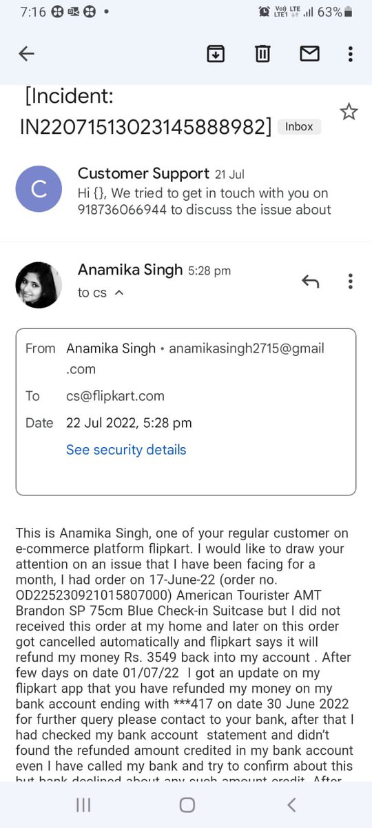 Sanjaygrt07's tweet photo. I have contacted to your customer support via call and email several times but my problem is still not resolved https://t.co/4BtCEcT7ED