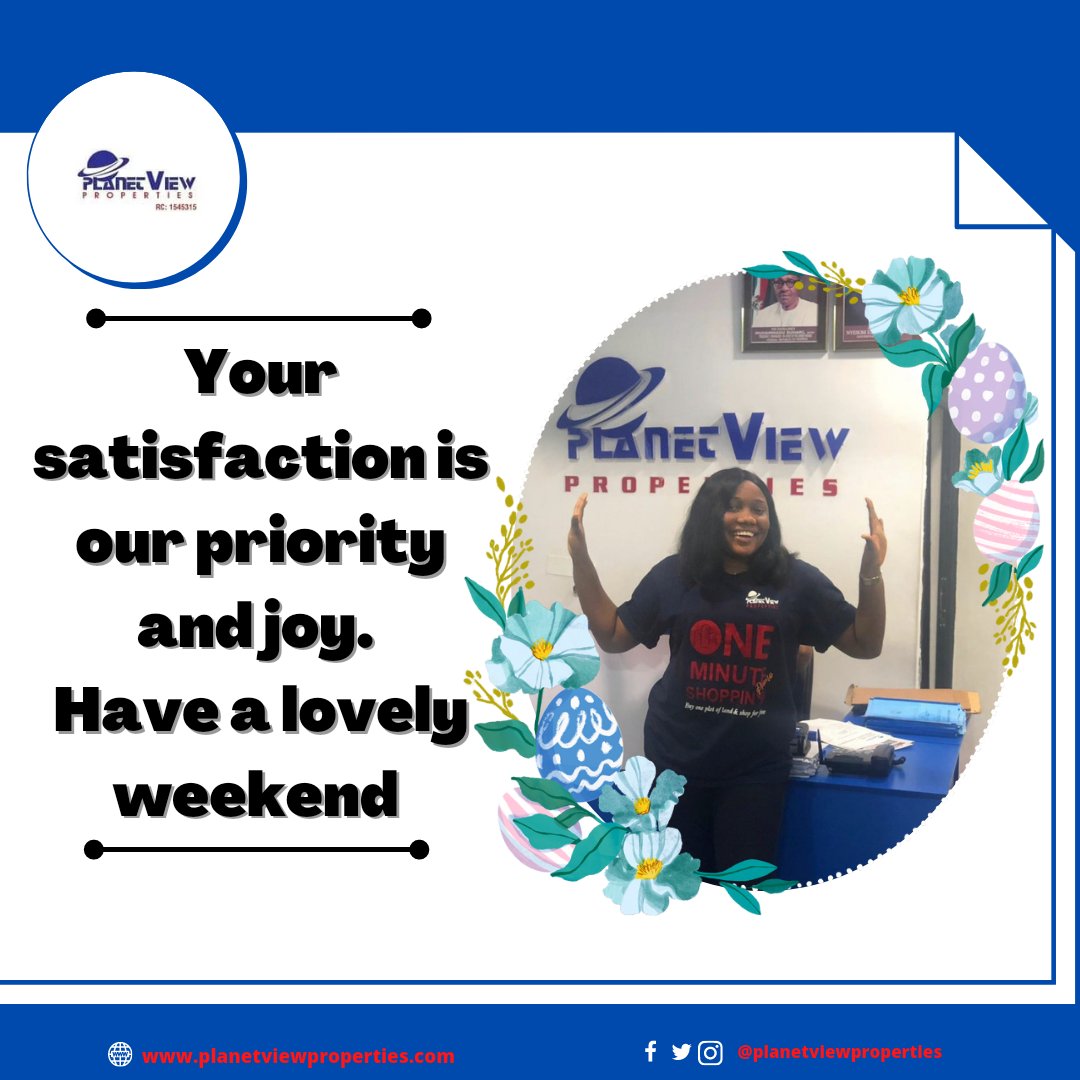 PlanetviewProp's tweet image. Our pride and joy is your satisfaction. Invest with planetview today and be at peace 
Planetview wishes you a happy weekend...