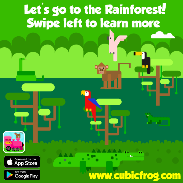 CubicFrog's tweet photo. Help Cubic Frog practice his rainforest animals. 🦜🐍🐒🦥
#cubicfrogapps #animaltrain #appforkids #Australia #educationalappforkids #learningthoroughplay #healthyscreentime #interactivelearning #preschoolteacher #montessoriactivity #montessorikids #flashcards #animals https://t.co/UuN9k0X2i9