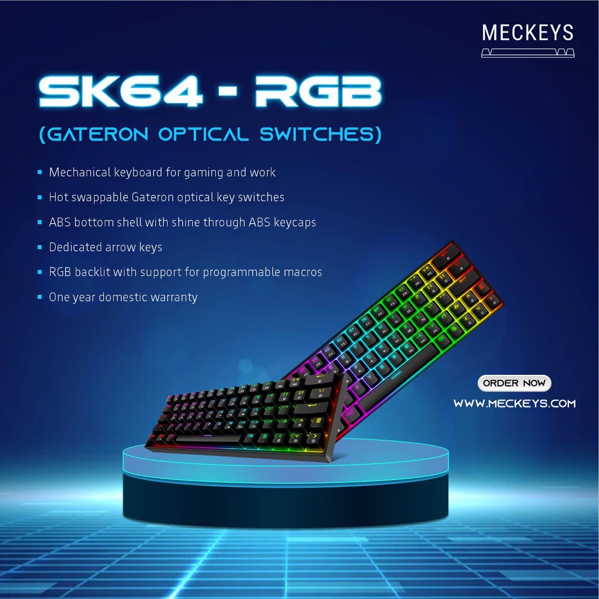 MeckeysHQ's tweet photo. SK64 - RGB Mechanical Keyboard for Gaming &amp; Work 

Currently available @ https://t.co/fErEoXbAhG

Click the link to buy now https://t.co/FVeVch8u4s

#Meckeys #mechanicalkeyboard #sk64 https://t.co/r8qvZzrGrb