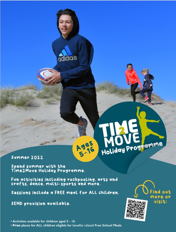 StAgnesCN's tweet photo. Time2Move Holiday Programme Summer Hols will offer fun physical activities, games &amp; wider activities plus a meal for all children. All children aged 5 to 16 attend for FREE if eligible for benefits-related Free School Meals. To find activities near you 
https://t.co/pzR87eVKTT https://t.co/Tc6nkUBW1z