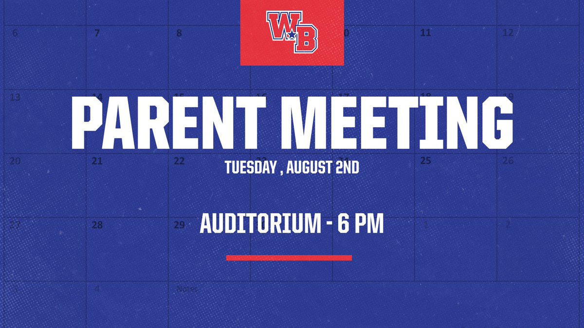 Our Athletic Department Parent Meeting will be Tuesday, August 2nd in the Auditorium at 6 PM. If you have a student-athlete in grades 6-12 that will be participating in athletics during the 22-23 school year, please have at least one parent/guardian attend.