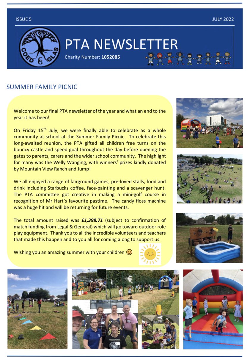 coedglaspta's tweet photo. Thank you to everyone who came along to @CoedGlas Summer Family Picnic last Friday.

With gr8 thx to parent @kelviop  securing match funding, we raised £1629.71! 

Huge THX to our wonderful staff &amp; PTA volunteers led by chair @Cerys_Lockett for making this happen 🌟 https://t.co/2W4DVoDomw