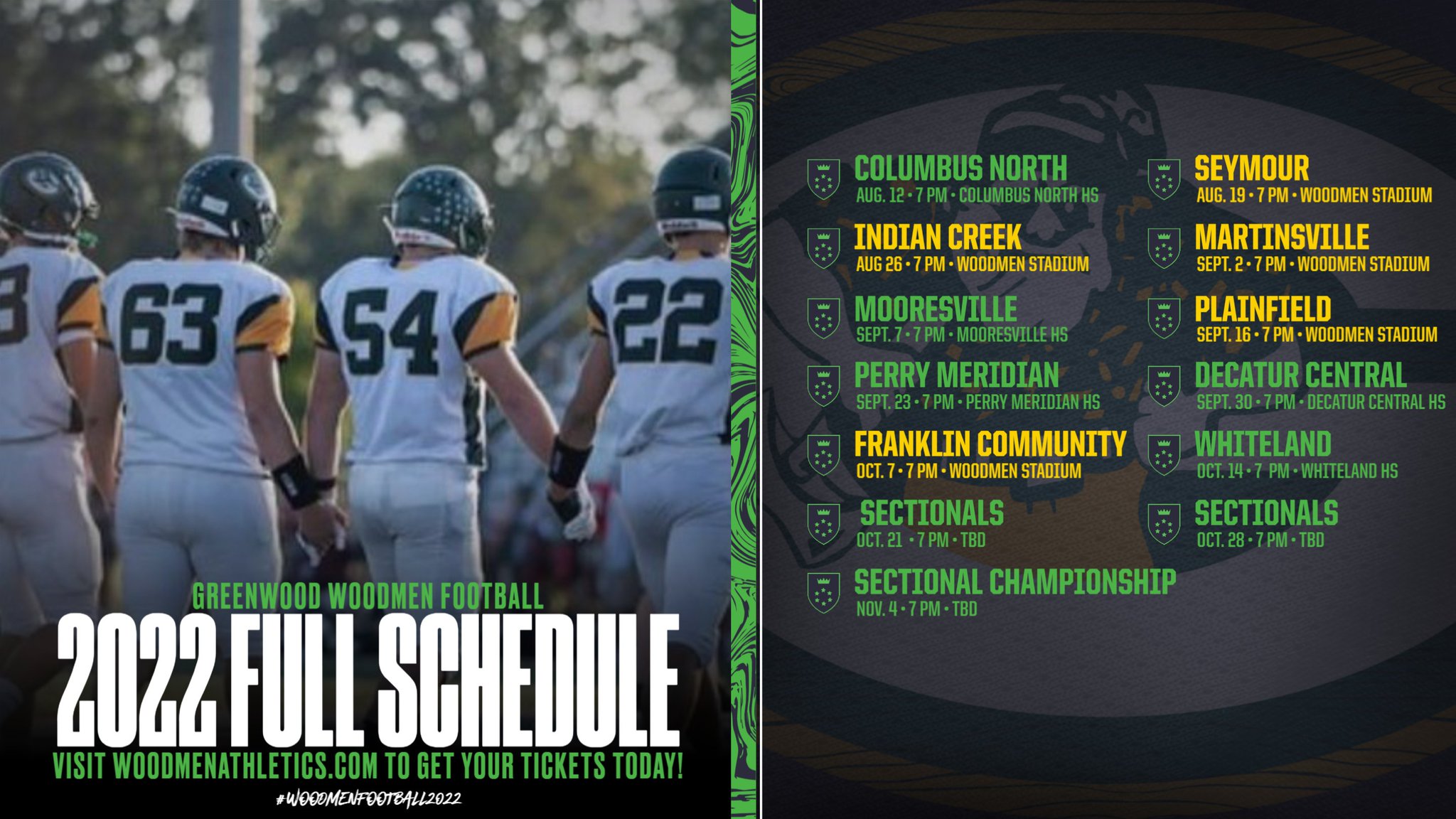 Greenwood Athletics on Twitter "Mark your calendars! The 2022 Woodmen