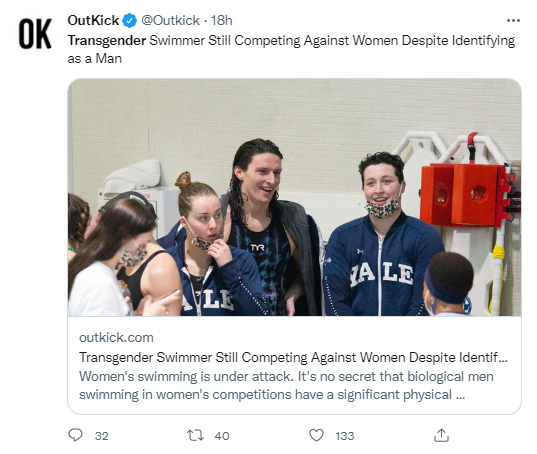 ErinInTheMorn's tweet photo. This is the kind of dirty reporting that uses transmisogyny to increase oppression on all trans people.

"Trans swimmer still competing against women despite identifying as a man."

People will look at the picture and assume Lia.

It's Iszac. Next to her. He hasn't started HRT. https://t.co/7F1RYiW1Bk