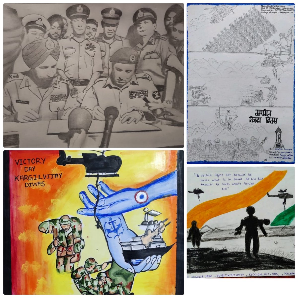 13(o)Bn NCC Kargil Diwas shaurya utsab celebrations institutes participated with exuberance in various activities painting, taking pledge,essays,articles,awareness campaign.superb show Nabarangpur.