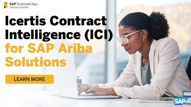 DarrylWGray's tweet photo. With the @icertis Contract Intelligence (ICI) platform for @SAPAriba solutions, customers can
extend contracting capabilities to rapidly streamline #procurement processes and maximize #contract value. 

Read the solution summary: https://t.co/ebhMcy5PuV

#Icertis #SAP #SAPPartner https://t.co/pREHBP8fZz