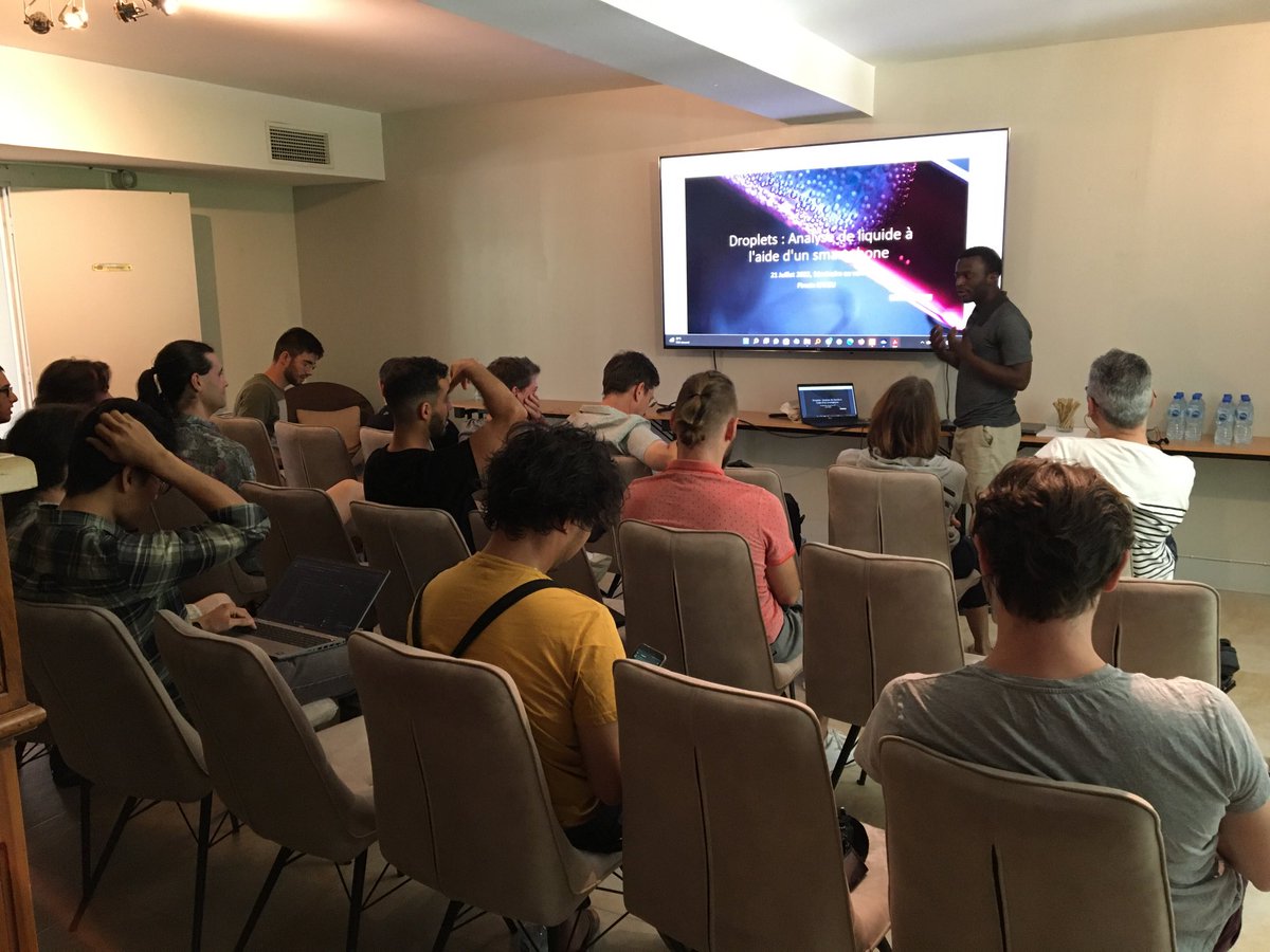 GJakllari's tweet photo. @FirminKateu presenting his work at the “séminaire au vert” of #RMESS @IRIToulouse, this year taking place in the beautiful @Garrevaques https://t.co/5Cnfd6qlwq