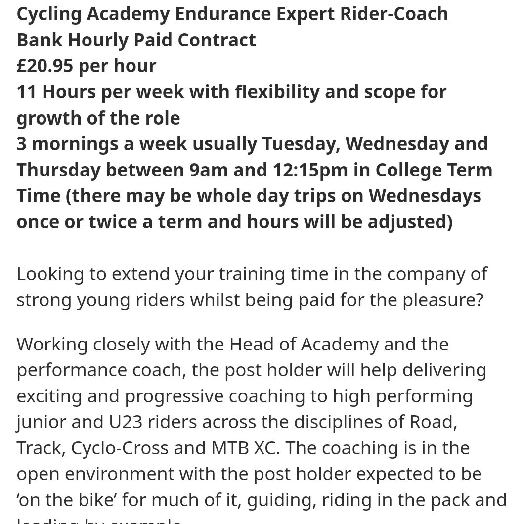 Don't forget these two roles close at the end of the weekend. Spread the word! #jobvacancies #cyclingjob #coaching uk.indeed.com/m/jobs?q=cycli…
