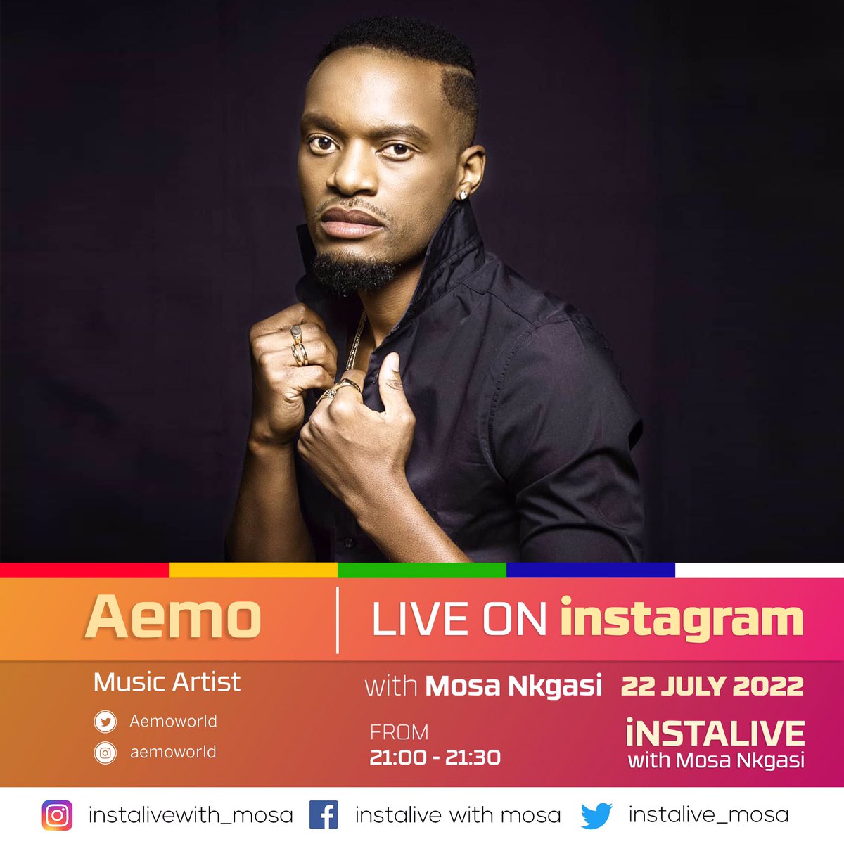 instalive_mosa's tweet photo. Hello Mzansi, try not to miss our LIVE interview tonight with @Aemoworld • all chats about his music career and his most recent release #Lengane
cc: @UMGSA https://t.co/eVPuqwkmZE