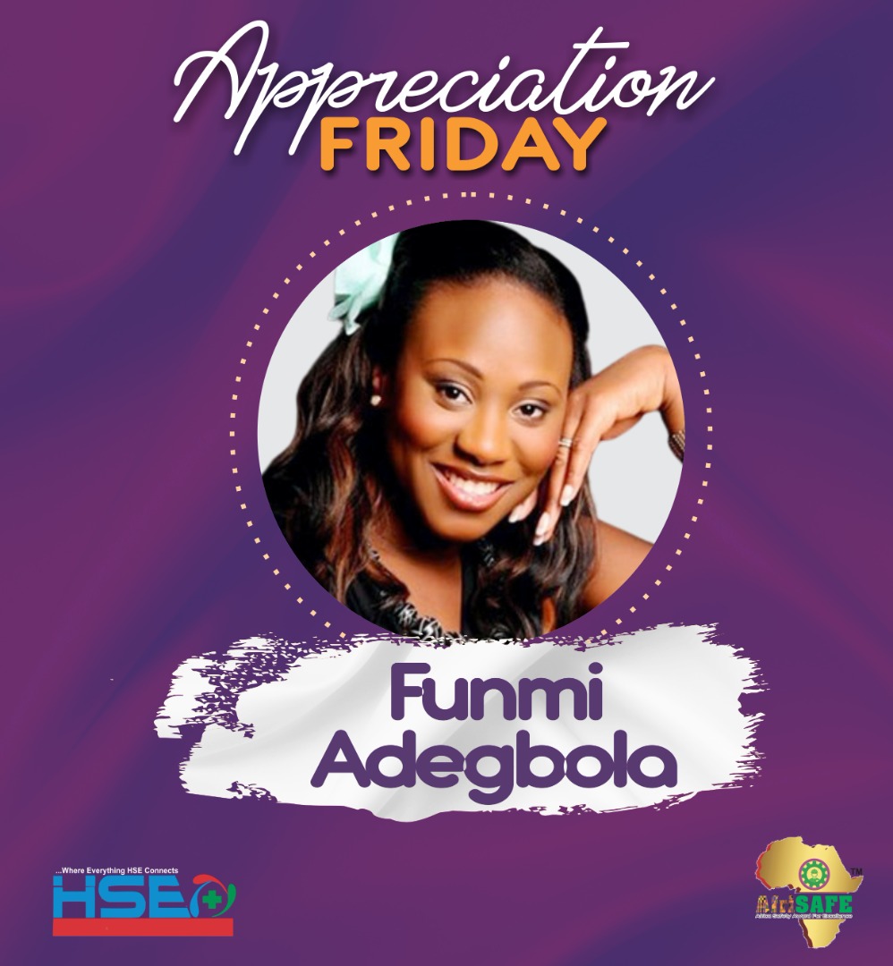 AfriSAFEawards's tweet photo. ๑۩ 𝐀𝐩𝐩𝐫𝐞𝐜𝐢𝐚𝐭ion Friday ۩๑

Funmi Adegbola 

Funmi is the MD/CEO Combined Training Solutions Ltd - a leading HSE training and consulting firm in the UK and Africa; Founder of the Young Life Savers Academy- an HSE school club dedicated to empowering teenagers and an author https://t.co/4vuisAMogc