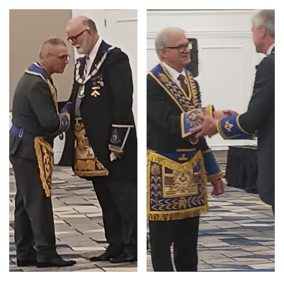 Niagara_A's tweet photo. Congrats Right Worshipful Brother Brent Julian, @Niagara_A and Right Worshipful Brother David Plyley, @niagarabmasons for your investiture as DDGM's. #Freemasonry #Niagara #GLCPOO https://t.co/zTX6K8lzcm