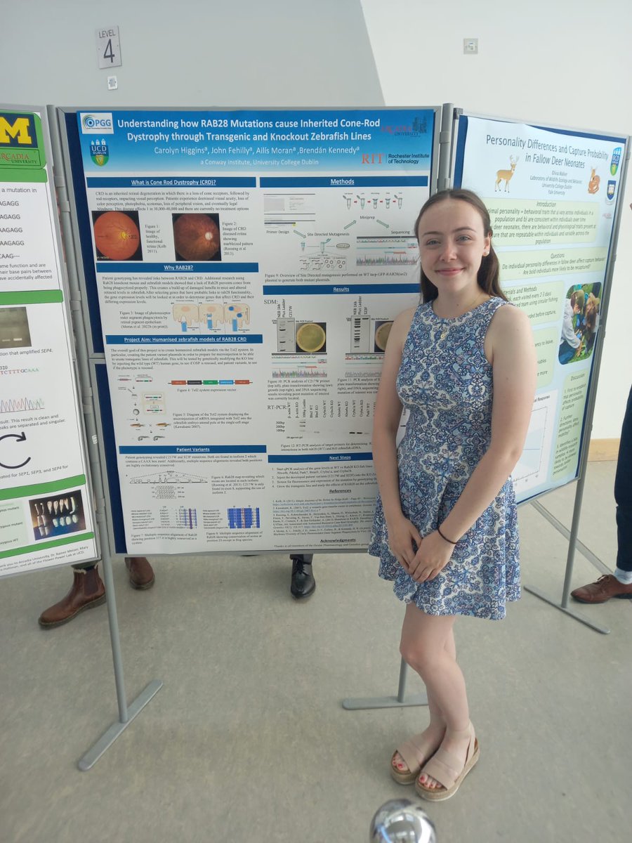 Congratulations to our summer students Amelia Cassaday and Carly Higgins who presented their work on uveal melanoma and Rab28 at a poster presentation today! <a href="/BreandanKennedy/">Breandán Kennedy UCD</a> <a href="/UCD_SBBS/">UCD SBBS</a> <a href="/RITtigers/">RIT</a> <a href="/penn_state/">Penn State</a> <a href="/arcadia1853/">Arcadia University</a>