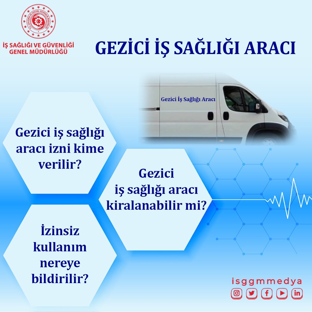 isggmmedya's tweet photo. Gezici iş sağlığı aracı izni kime verilir? Gezici iş sağlığı aracı kiralanabilir mi? İzinsiz kullanım nereye bildirilir? 

@csgbakanligi @vedatbilgn @saglikbakanligi @halksagligigm @drfahrettinkoca https://t.co/OBZveIxwAg