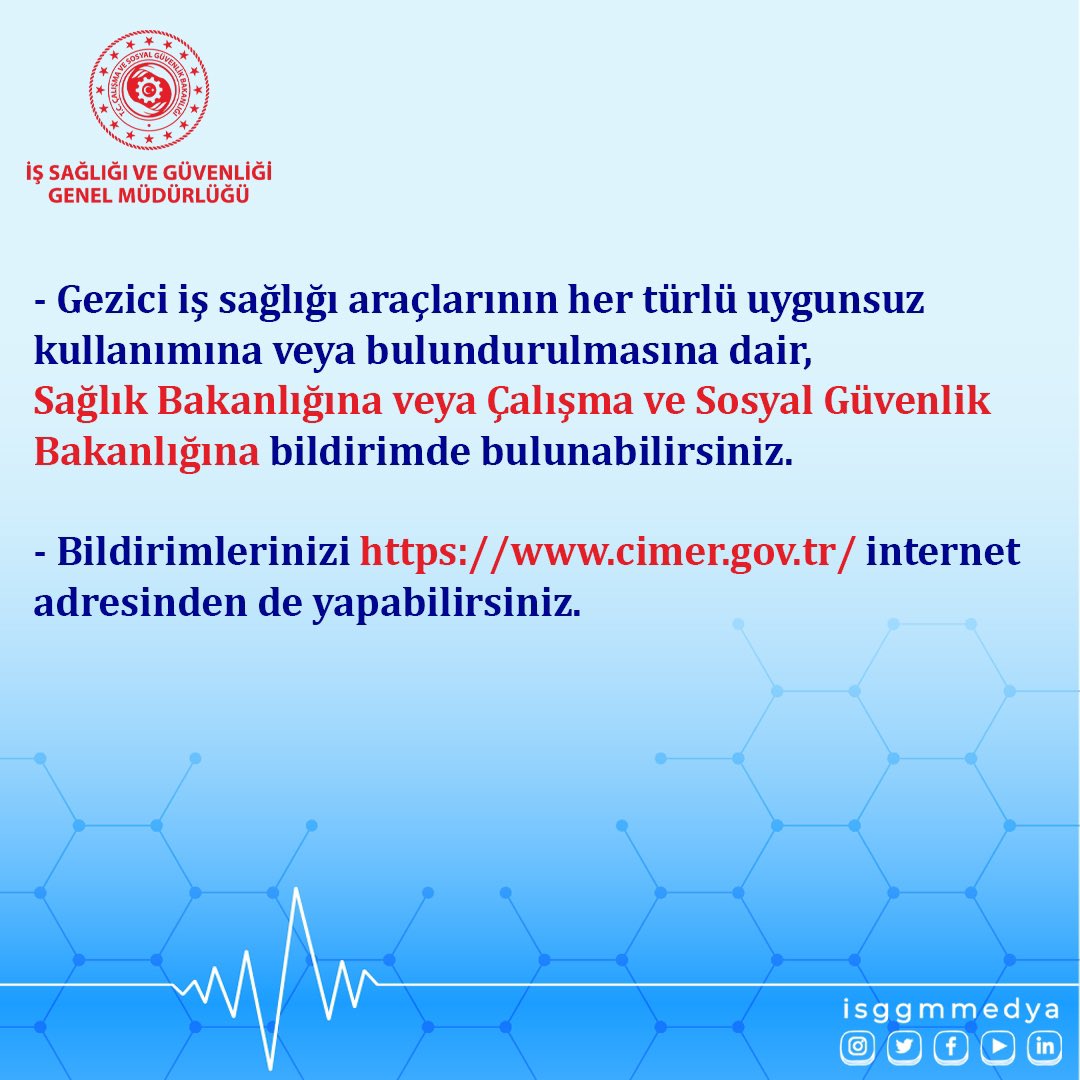 isggmmedya's tweet photo. Gezici iş sağlığı aracı izni kime verilir? Gezici iş sağlığı aracı kiralanabilir mi? İzinsiz kullanım nereye bildirilir? 

@csgbakanligi @vedatbilgn @saglikbakanligi @halksagligigm @drfahrettinkoca https://t.co/OBZveIxwAg