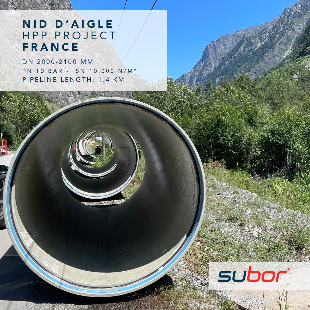 SuborPipe's tweet image. SUBOR was chosen as the solution partner for the pipe supply in the Nid d&apos;Aigle Hydopower Plant which is located in Mizoën, France.

 #subor #suborpipe #pipesystem #CTPboru #CTP #GRP #GRPpipe #PRV #TubePRV #GFK #GFKrohre #yenilenebilirenerji #renewableenergy #shema #NGEFondations