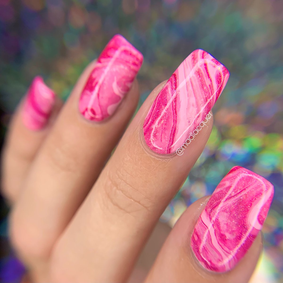 madlacquer's tweet photo. Had a happy accident while attempting a different nail art look and ended up with these! I loved them, so I decided they deserved their own moment 🥰💖

Created following a @nailogical tutorial, using products from @holotaco @GlamPolish @ilnpbrand @ColorClubNail &amp; F.U.N. Lacquer https://t.co/Maw29UUkfO