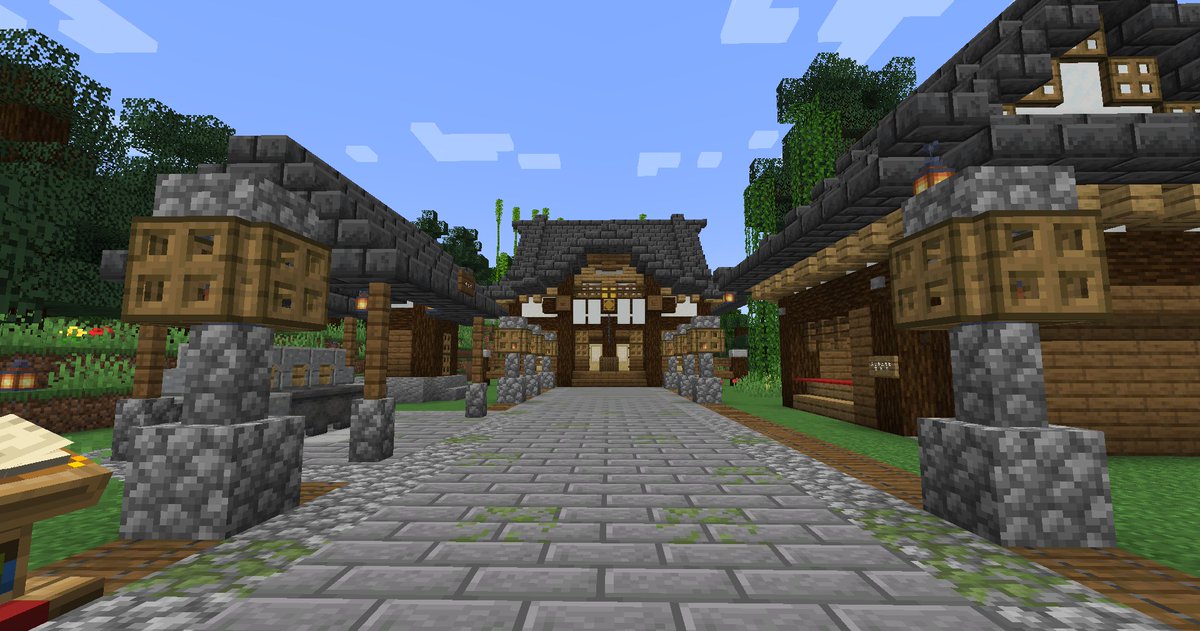 IDL_minecraft's tweet image. 『大久根土(ｵｵｸﾈﾂﾁ)神社』は、土と作物を司る神・大久根土命(ｵｵｸﾈﾂﾁﾉﾐｺﾄ)を祀る神社です。瘦せた土地を肥沃な大地へ生まれ変わらせたという伝説にあやかろうと農業従事者のお参りが絶えない名神社です。
#Minecraft #マインクラフト ＃神社