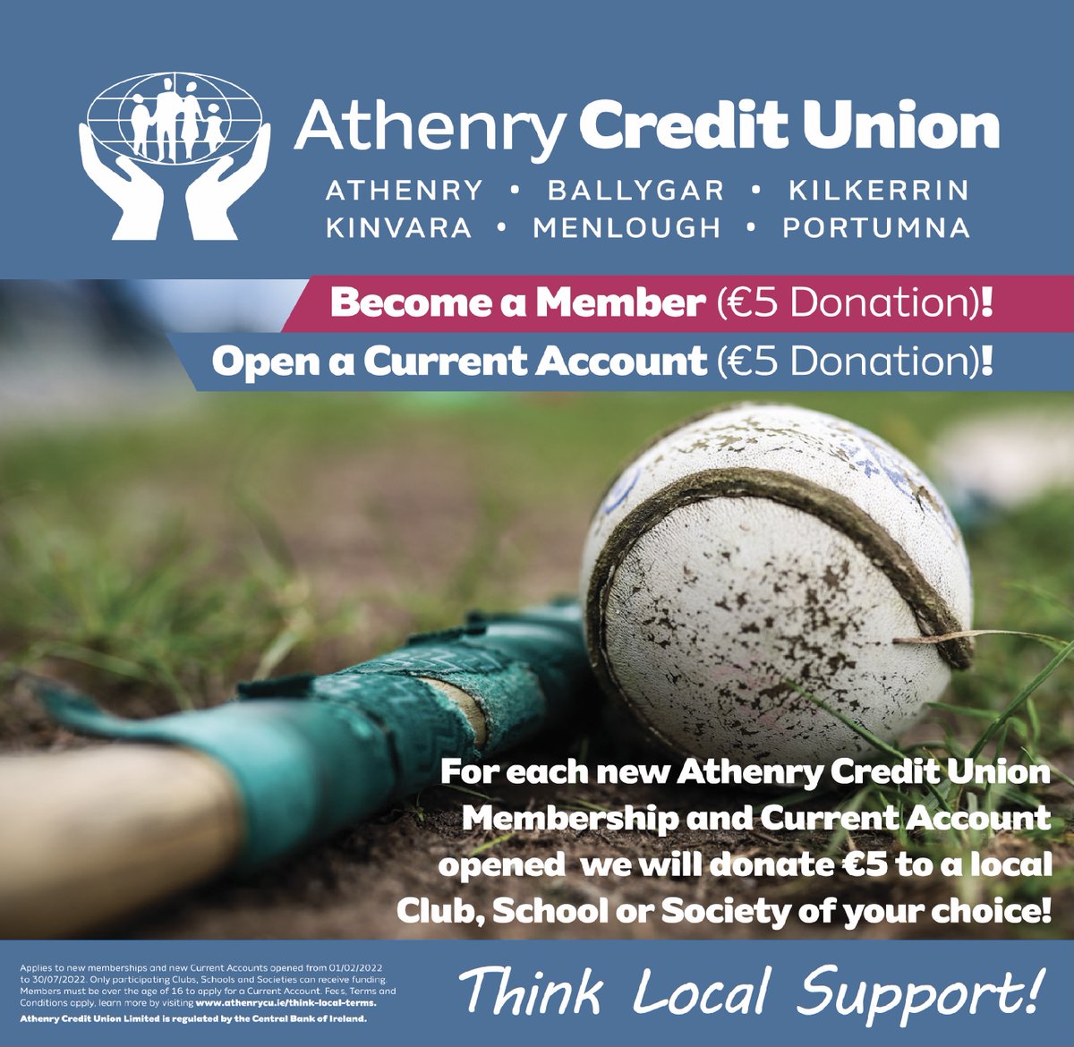 Athenry_CU's tweet photo. 'Think Real Local Support' 
Rewarding local Clubs, Schools and Societies. 

Learn More https://t.co/i5dFiCbRWf https://t.co/GBKVFnq3GE