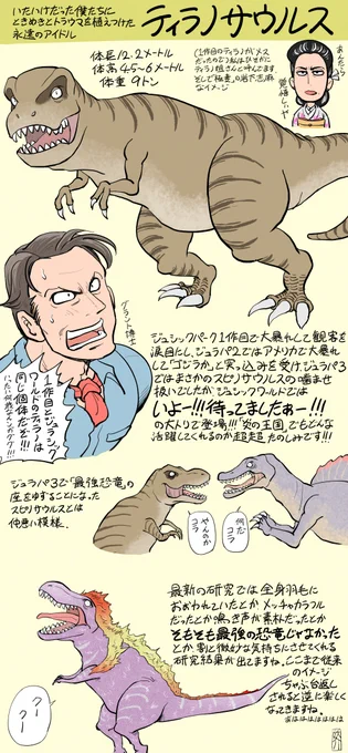 ワイの「ジュラシックパーク」「ジュラシックワールド」の恐竜紹介イラストを見てくれ。恐竜いっぺぇ描いた。
#金曜ロードショー #ジュラシック・ワールド https://t.co/2V5kEIvZUQ