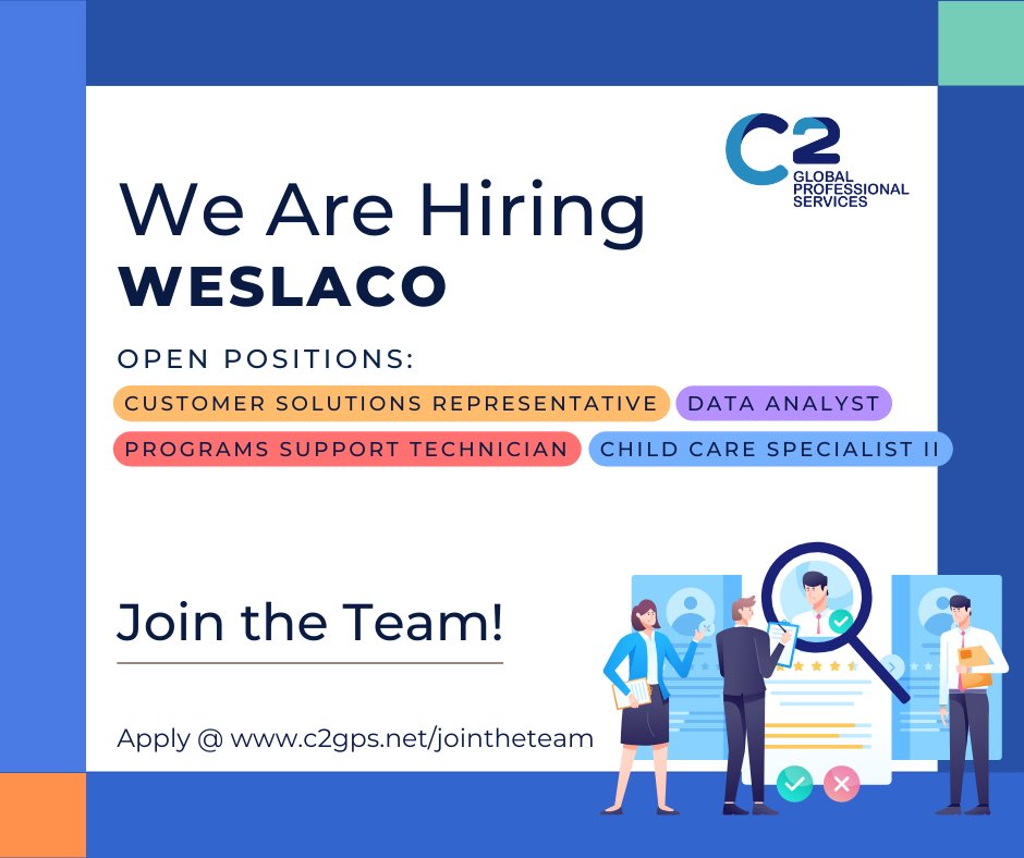#HeyTexas 📢🤠

#WeAreHiring | Find a #role where you can #build an exceptional experience for yourself and help us #changelives 💕

Learn more &amp; apply at: c2gps.net/?page_id=371