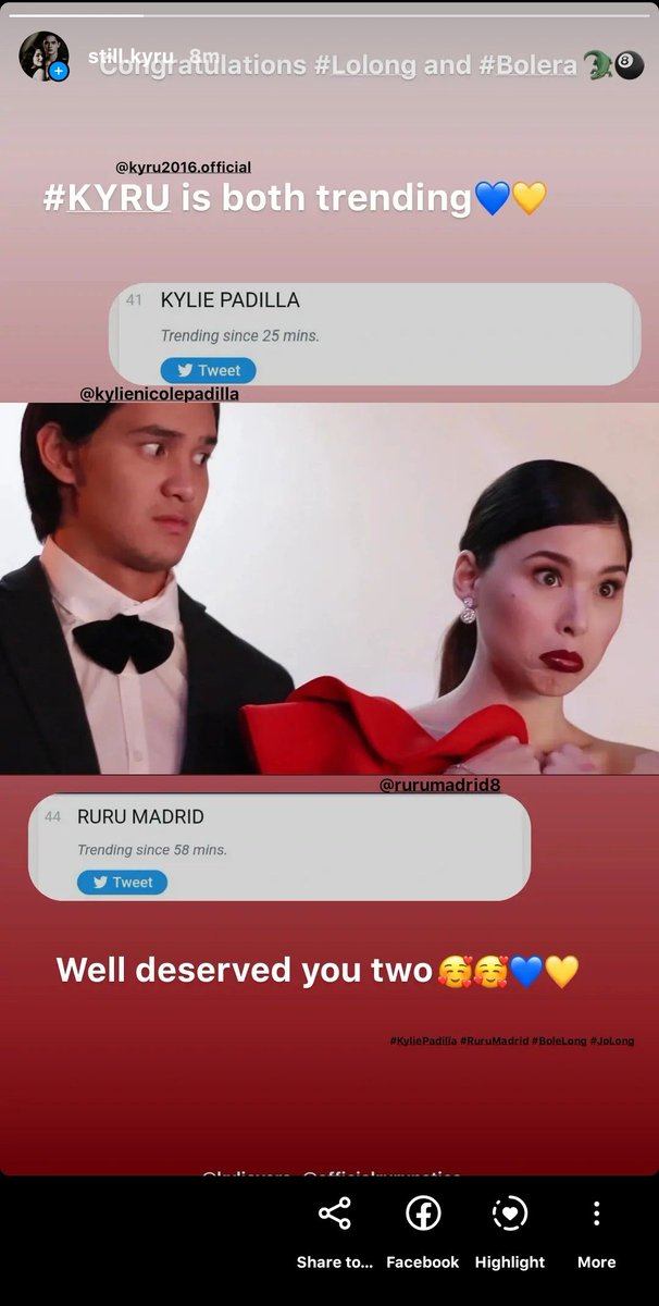 stillSB19's tweet photo. #KYRU is Both Trending!
Congratulations to you two and also to your individual projects , #Lolong and #Bolera
more and more to come!
#BoleraCancelCobrador #LolongPalayainSiNarsing
KYLIE PADILLA | RURU MADRID
@kylienicolep @Rurumadrid8 we love you both๐ฅฐ๐๐ https://t.co/ghu4buGHxI