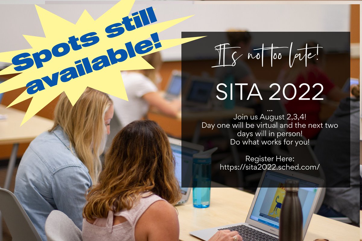 SPOTS ARE STILL AVAILABLE FOR EWITC SITA (Summer Instructional Technology Academy) - It’s not too late to register and attend the virtual Summer Instructional Technology Academy August 3-5th.  Register here: sita2022.sched.com