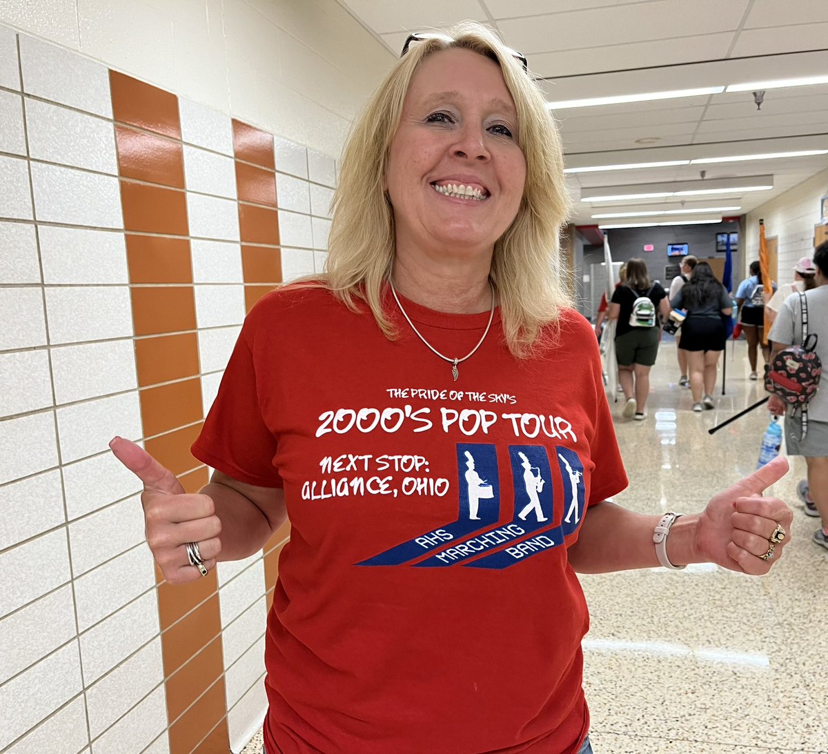 KWoodfordAHS's tweet photo. @975WONE My favorite band ..The Pride of the Sky is back in town!! I am sporting the new 2000’s Pop Tour tee for #bandteefriday!! https://t.co/DnTXrbG0AD