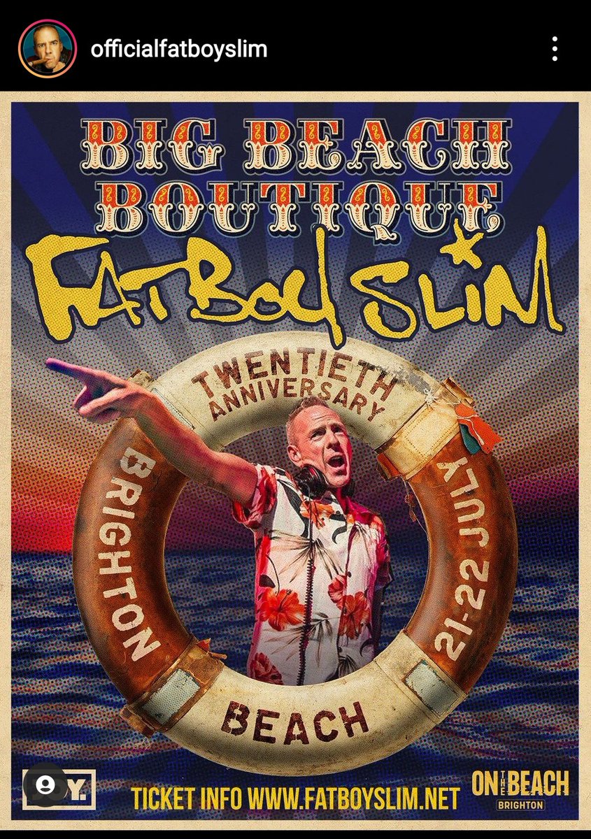 TimPell's tweet image. Spare ticket available for FatBoy Slim on Brighton beach this evening.  Paper ticket for collection in Brighton.  PM if interested. Cheers.